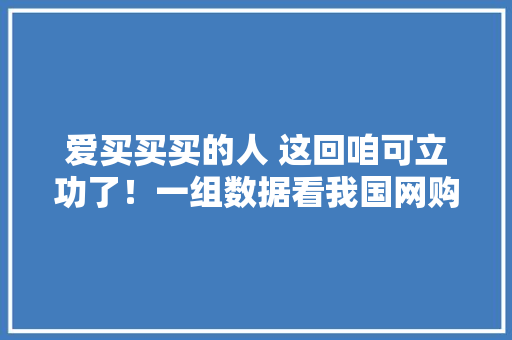 爱买买买的人 这回咱可立功了！一组数据看我国网购成长
