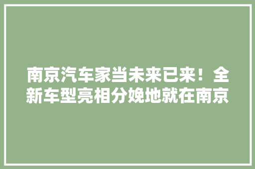 南京汽车家当未来已来！全新车型亮相分娩地就在南京