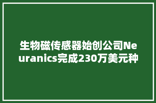 生物磁传感器始创公司Neuranics完成230万美元种子轮融资