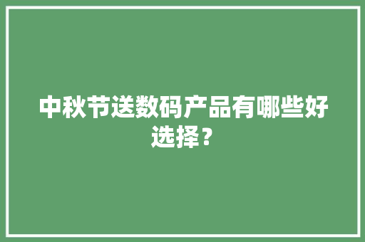 中秋节送数码产品有哪些好选择？