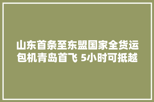 山东首条至东盟国家全货运包机青岛首飞 5小时可抵越南