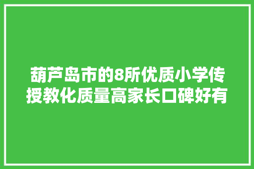 葫芦岛市的8所优质小学传授教化质量高家长口碑好有你的母校吗