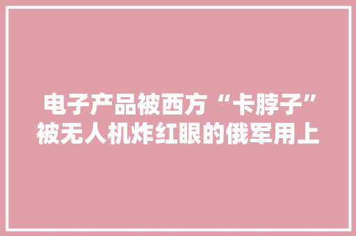 电子产品被西方“卡脖子”被无人机炸红眼的俄军用上了土办法