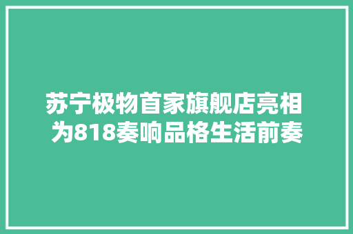 苏宁极物首家旗舰店亮相 为818奏响品格生活前奏