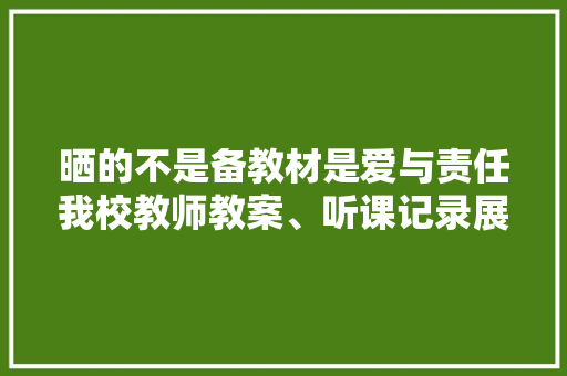 晒的不是备教材是爱与责任我校教师教案、听课记录展示
