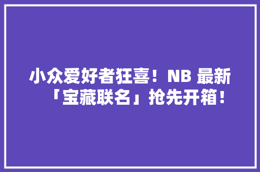 小众爱好者狂喜！NB 最新「宝藏联名」抢先开箱！