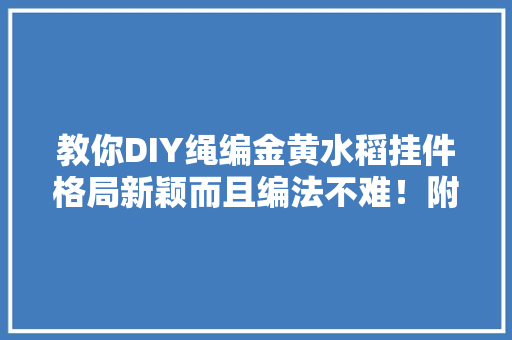 教你DIY绳编金黄水稻挂件格局新颖而且编法不难！附教程
