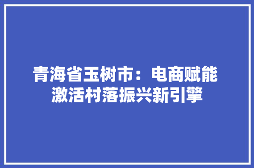 青海省玉树市：电商赋能 激活村落振兴新引擎