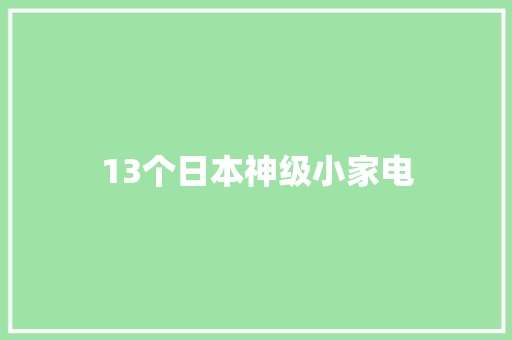 13个日本神级小家电