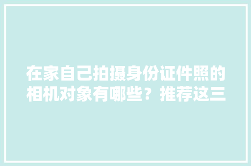在家自己拍摄身份证件照的相机对象有哪些？推荐这三款！