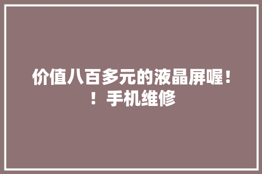 价值八百多元的液晶屏喔！！手机维修