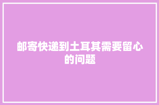 邮寄快递到土耳其需要留心的问题
