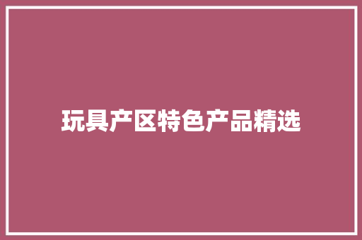 玩具产区特色产品精选