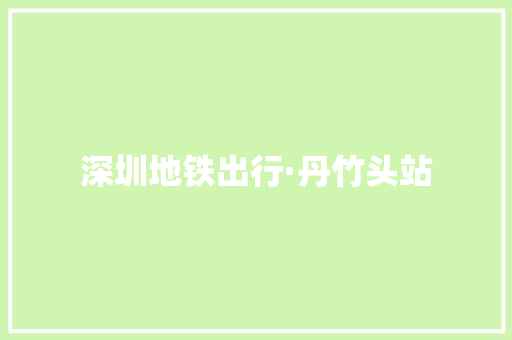深圳地铁出行·丹竹头站