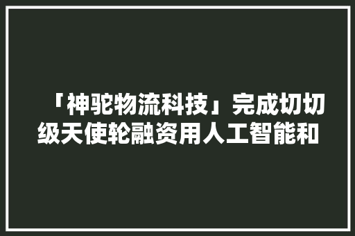 「神驼物流科技」完成切切级天使轮融资用人工智能和物联网打造港口聪慧物流