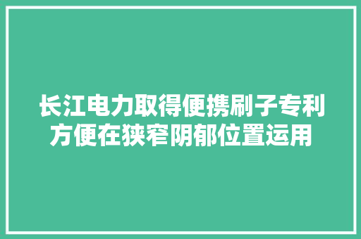 长江电力取得便携刷子专利方便在狭窄阴郁位置运用