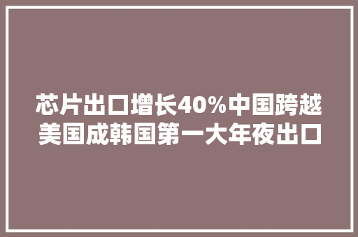 芯片出口增长40%中国跨越美国成韩国第一大年夜出口国