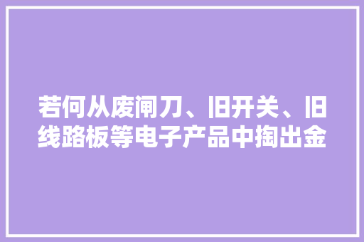 若何从废闸刀、旧开关、旧线路板等电子产品中掏出金银