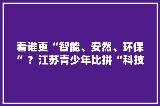 看谁更“智能、安然、环保”？江苏青少年比拼“科技创意”