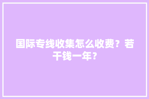 国际专线收集怎么收费？若干钱一年？