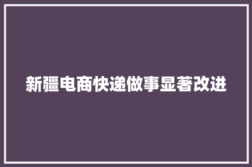 新疆电商快递做事显著改进