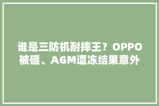 谁是三防机耐摔王？OPPO被砸、AGM遭冻结果意外了