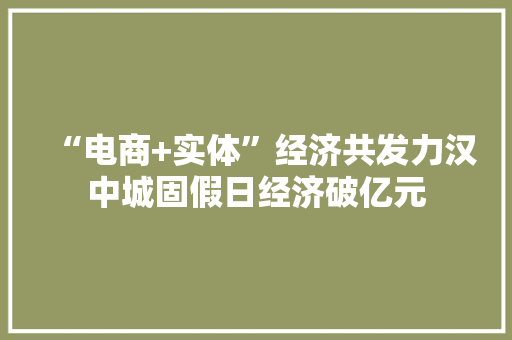 “电商+实体”经济共发力汉中城固假日经济破亿元