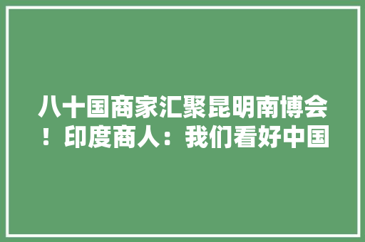 八十国商家汇聚昆明南博会！印度商人：我们看好中国市场