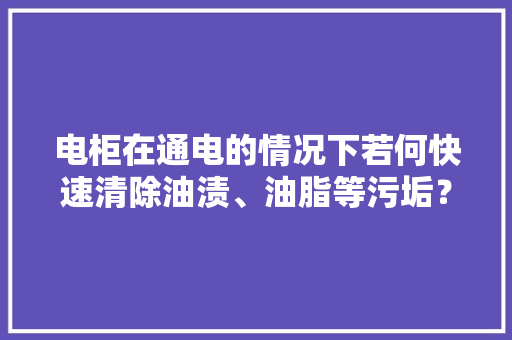 电柜在通电的情况下若何快速清除油渍、油脂等污垢？