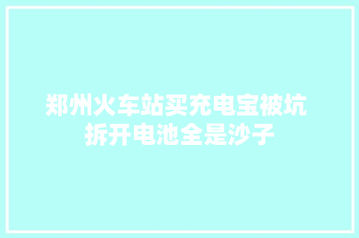 郑州火车站买充电宝被坑 拆开电池全是沙子
