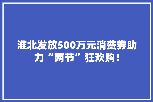 淮北发放500万元消费券助力“两节”狂欢购！