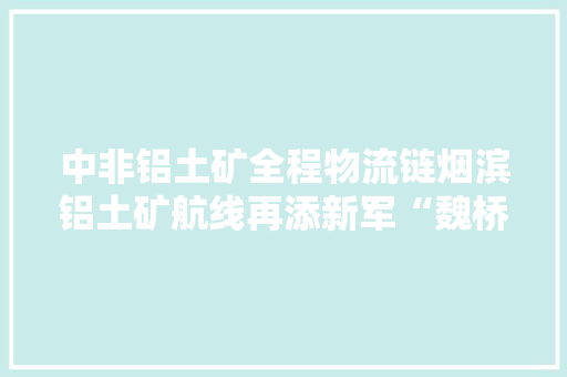 中非铝土矿全程物流链烟滨铝土矿航线再添新军“魏桥佳达57”轮成功首航