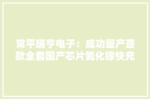 常平瑞亨电子：成功量产首款全套国产芯片氮化镓快充