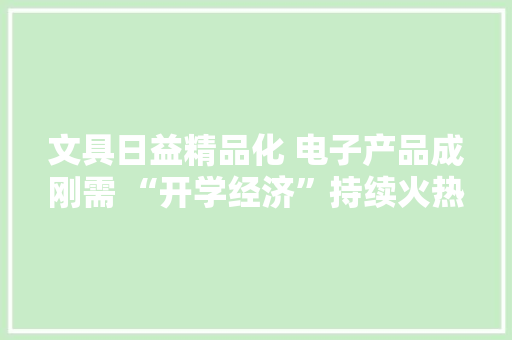 文具日益精品化 电子产品成刚需 “开学经济”持续火热