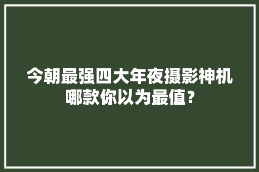 今朝最强四大年夜摄影神机哪款你以为最值？