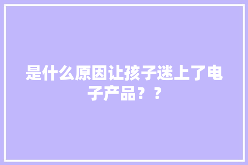 是什么原因让孩子迷上了电子产品？？