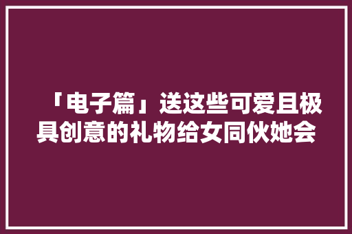 「电子篇」送这些可爱且极具创意的礼物给女同伙她会很冲动吗？
