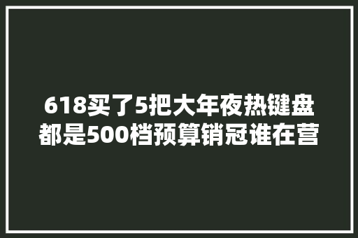 618买了5把大年夜热键盘都是500档预算销冠谁在营销谁在卷