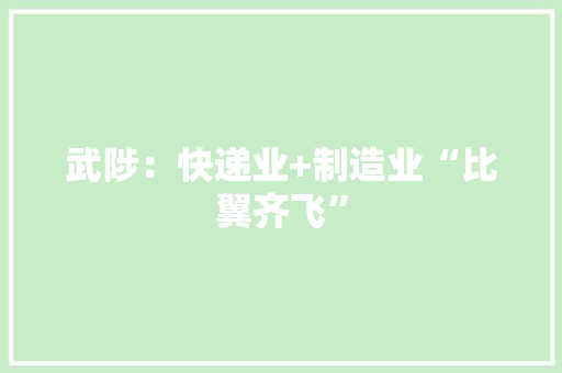 武陟：快递业+制造业“比翼齐飞”