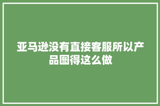 亚马逊没有直接客服所以产品图得这么做