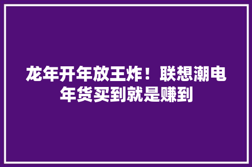 龙年开年放王炸！联想潮电年货买到就是赚到