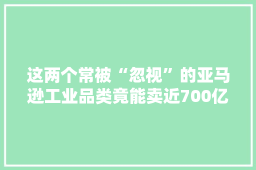 这两个常被“忽视”的亚马逊工业品类竟能卖近700亿美金？
