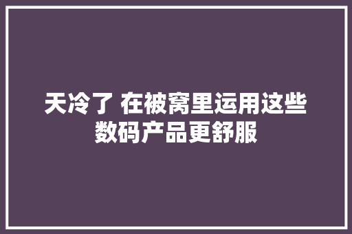 天冷了 在被窝里运用这些数码产品更舒服