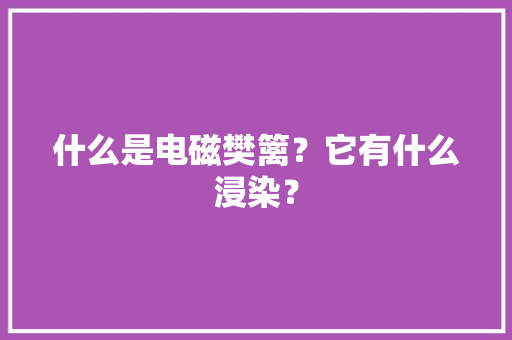 什么是电磁樊篱？它有什么浸染？