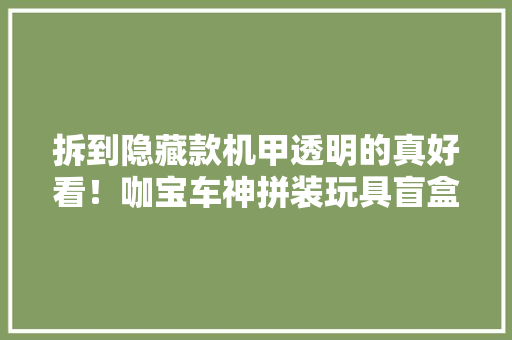 拆到隐藏款机甲透明的真好看！咖宝车神拼装玩具盲盒开箱！
