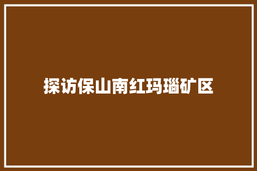 探访保山南红玛瑙矿区
