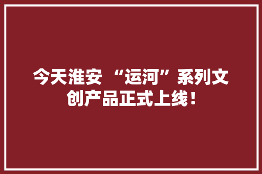 今天淮安 “运河”系列文创产品正式上线！
