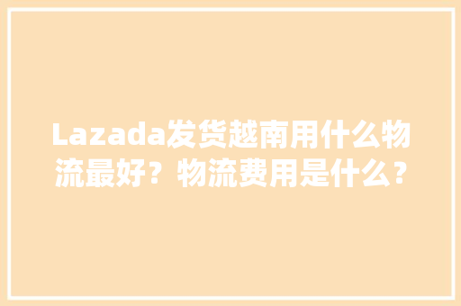 Lazada发货越南用什么物流最好？物流费用是什么？-站斧浏览器