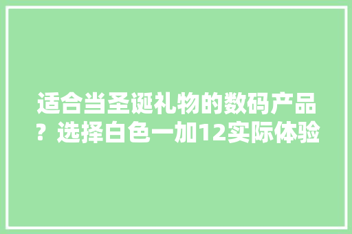 适合当圣诞礼物的数码产品？选择白色一加12实际体验若何？