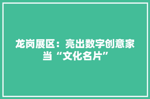 龙岗展区：亮出数字创意家当“文化名片”